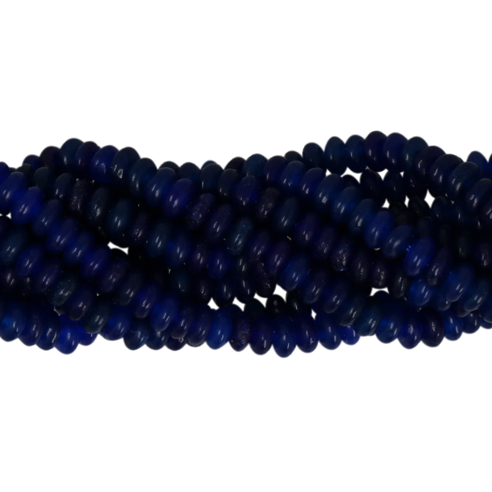 dyed jade blue smooth roundelle 4x2mm | 15/16-inch strand