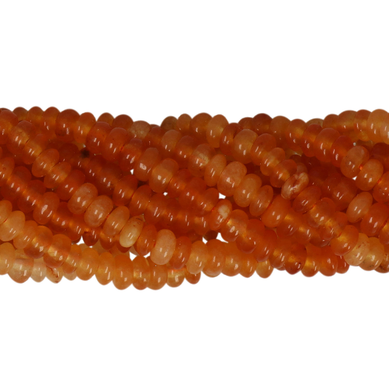 dyed jade orange smooth roundelle 4x2mm | 15/16-inch strand