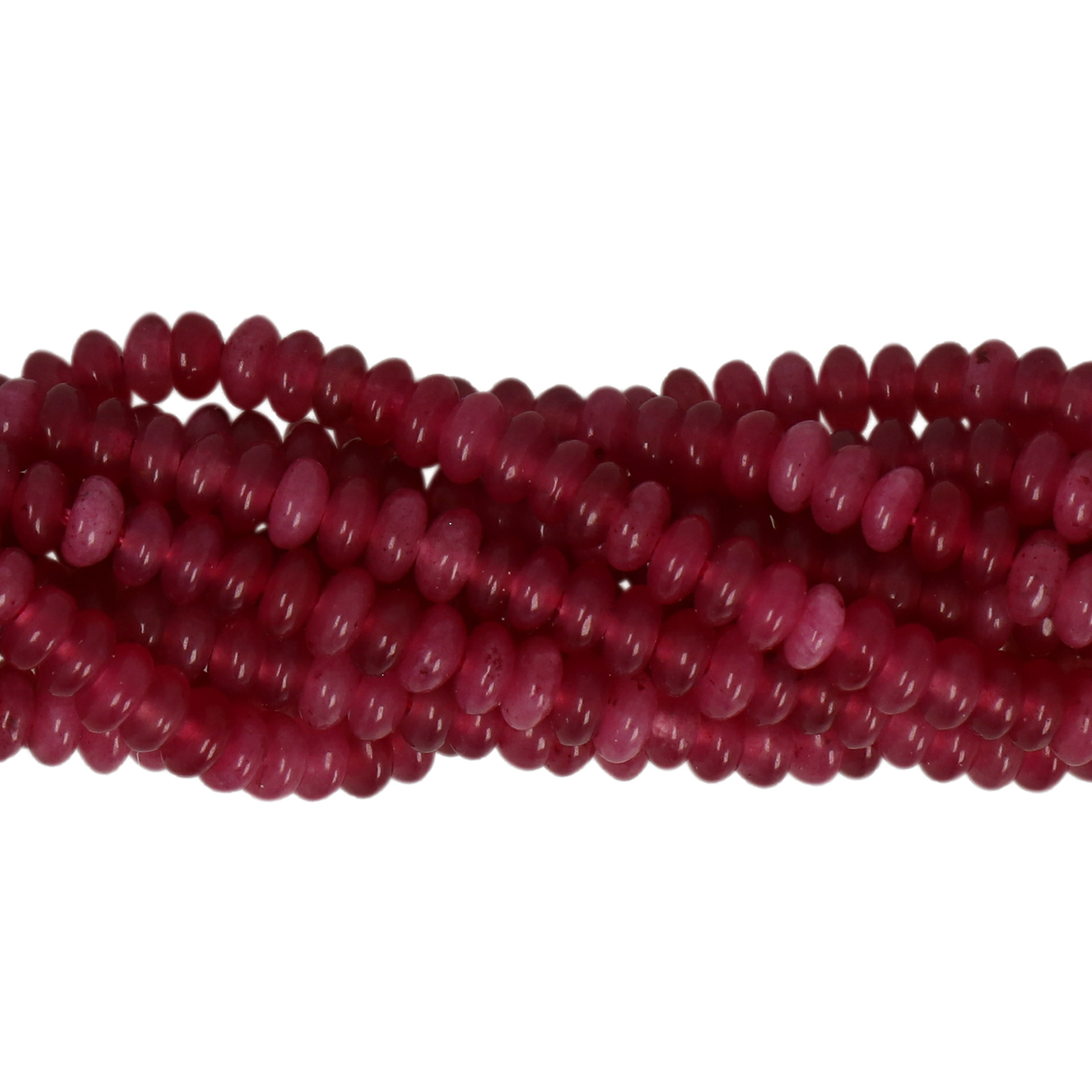 dyed jade garnet smooth roundelle 4x2mm | 15/16-inch strand