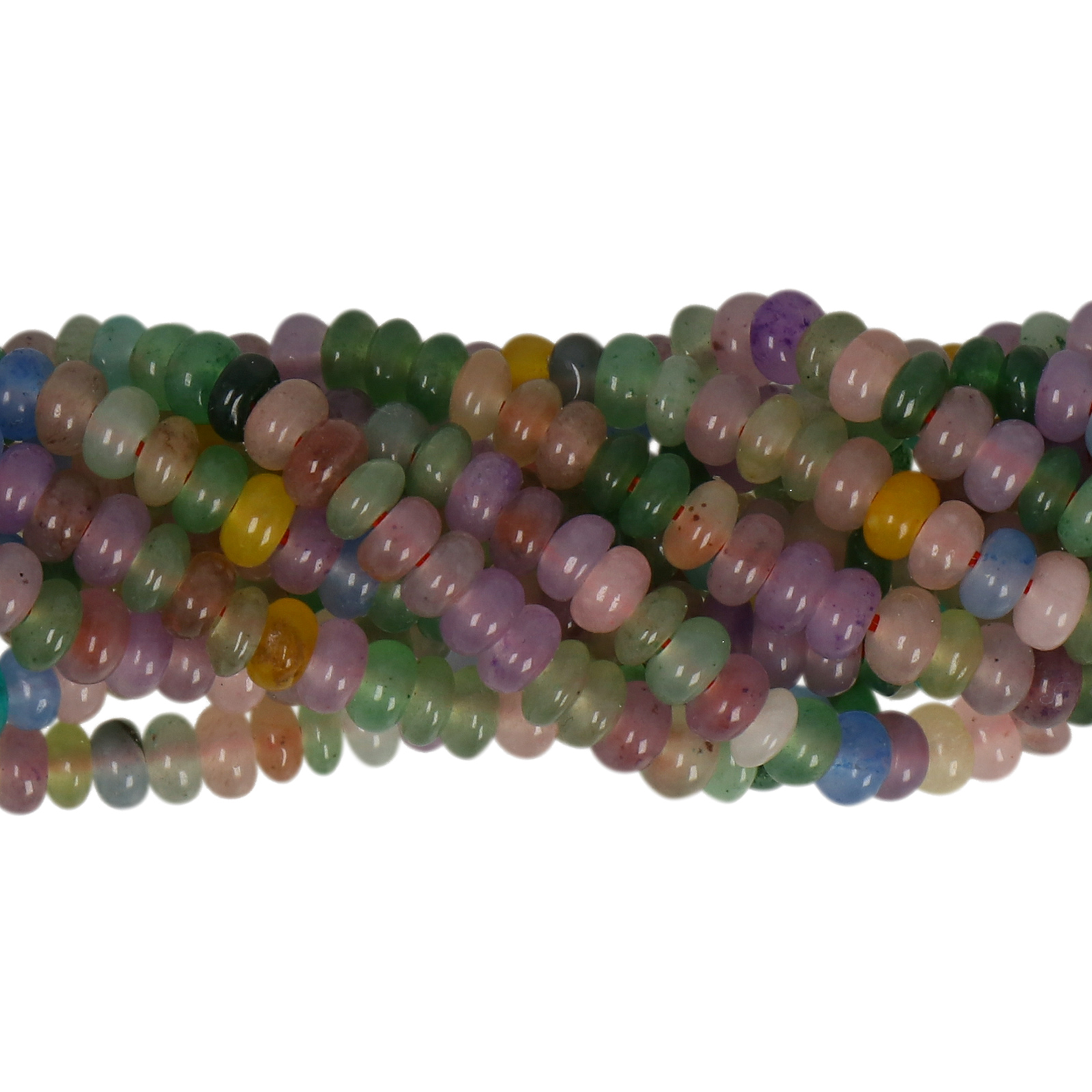 dyed jade mehrfarbiger glatt rondelle 4x2mm | strang 38/40cm