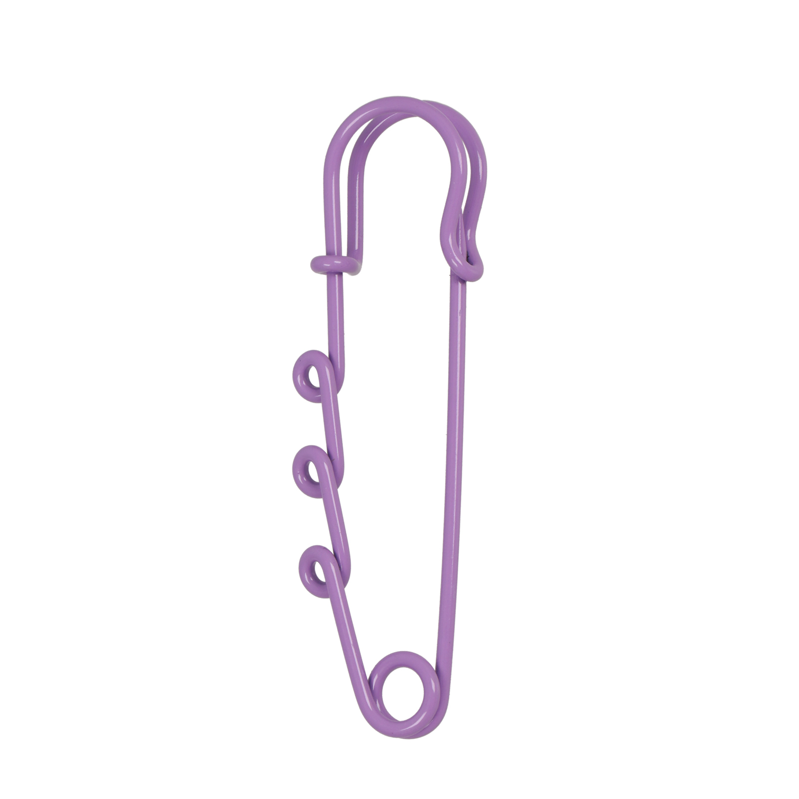 purple safety pin 3 rings - length 60mm | 4pc