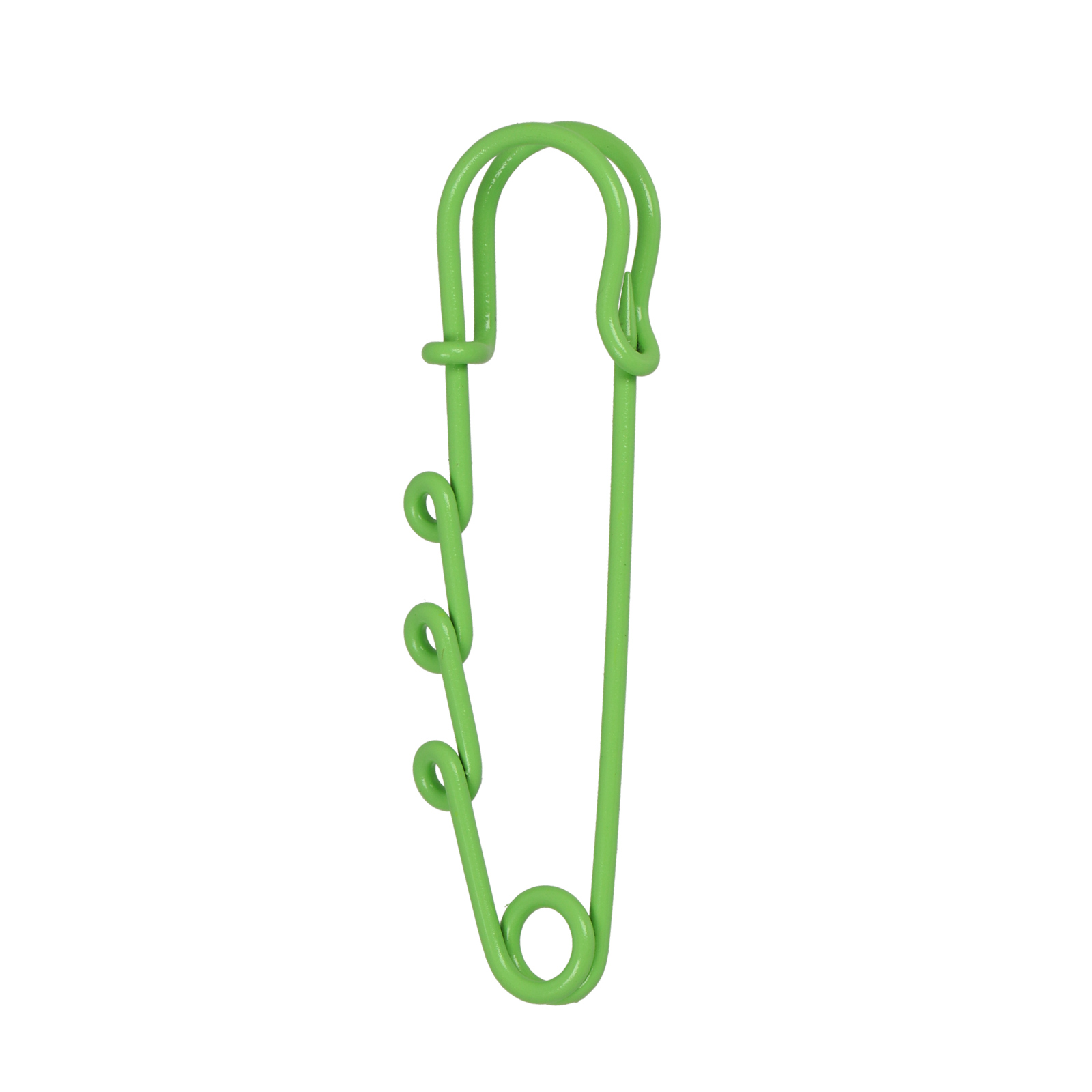 green safety pin 3 rings - length 60mm | 4pc