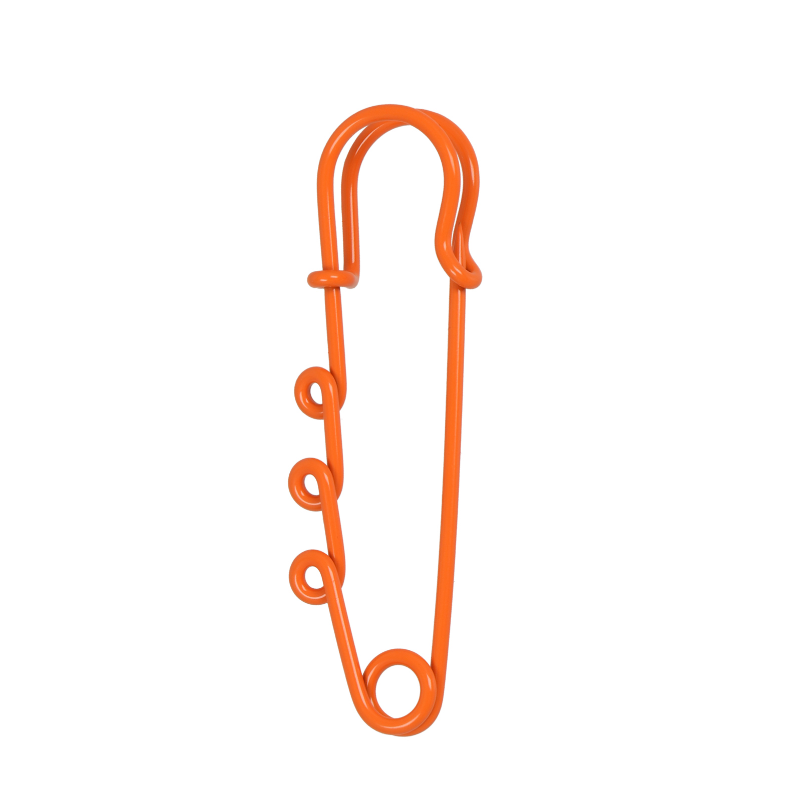orange safety pin 3 rings - length 60mm | 4pc