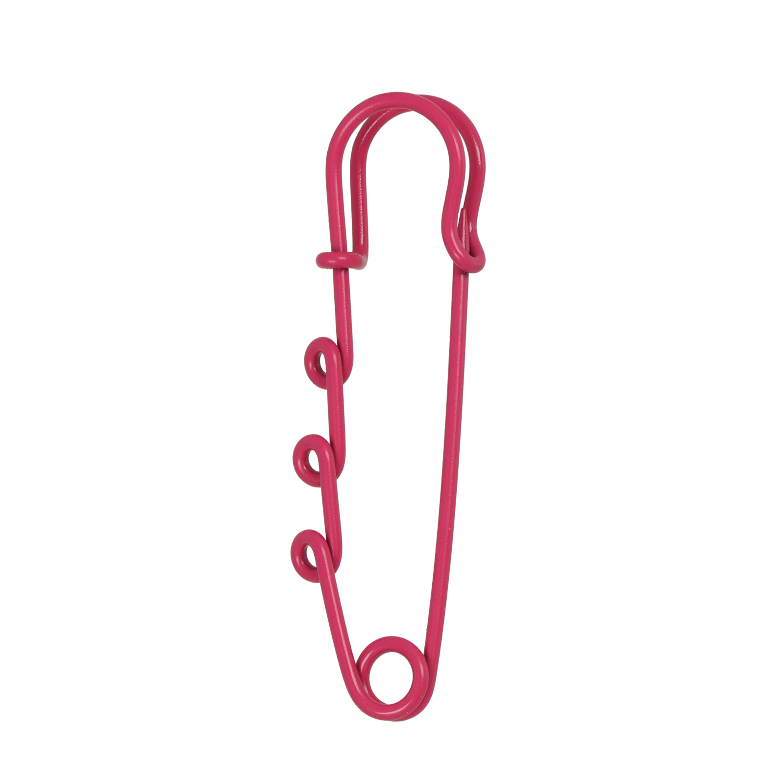 fuchsia safety pin 3 rings - length 60mm | 4pc
