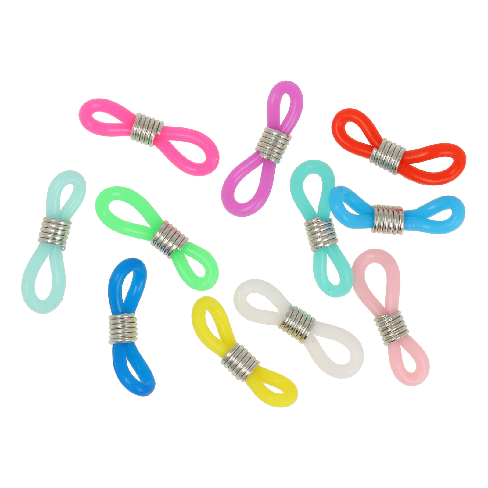 farben silikon brillenband end silber verschiedene | 20st