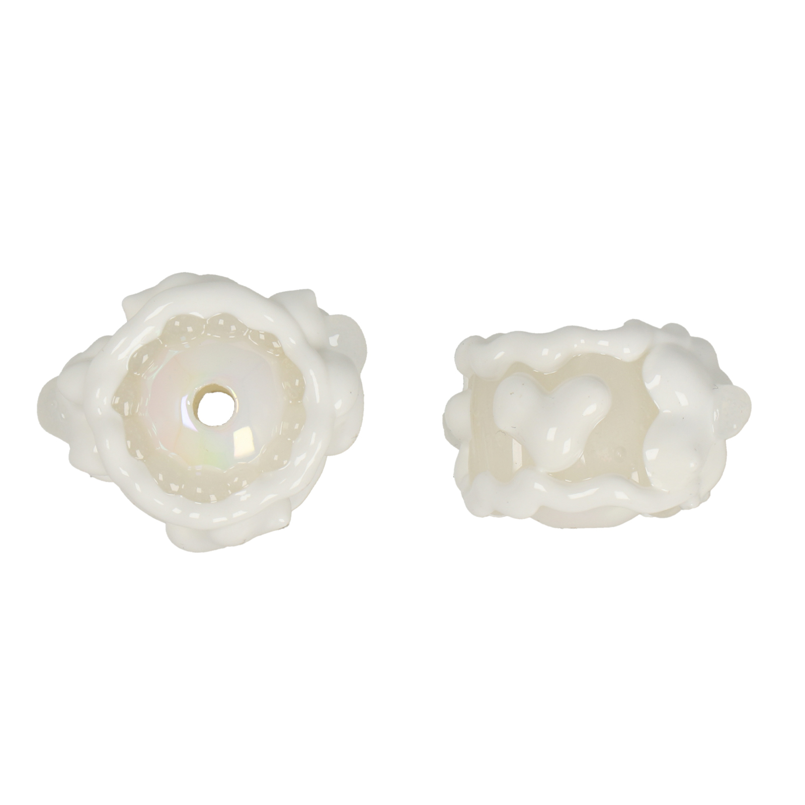 toffee acryl beads - white cake 20x15mm | 2pc