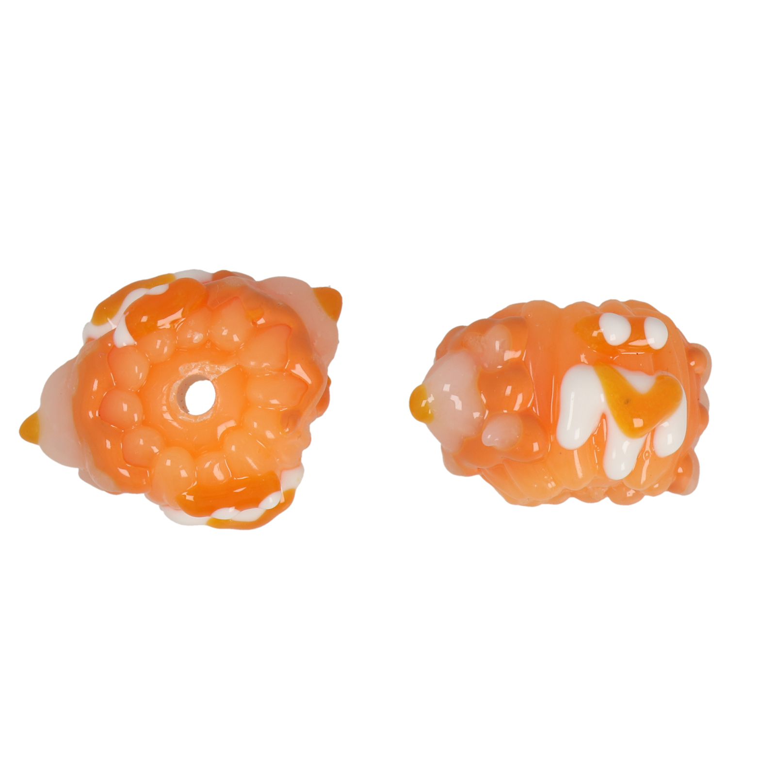 toffee acryl beads - orange cake 20x15mm | 2pc