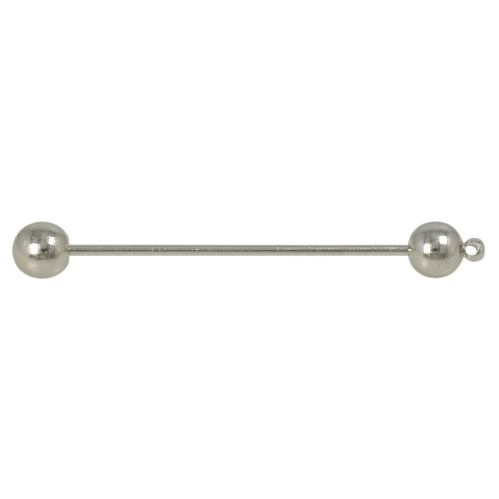 rhodium silver plated unscrewable ball nail for bag charms 80mm | 1pc
