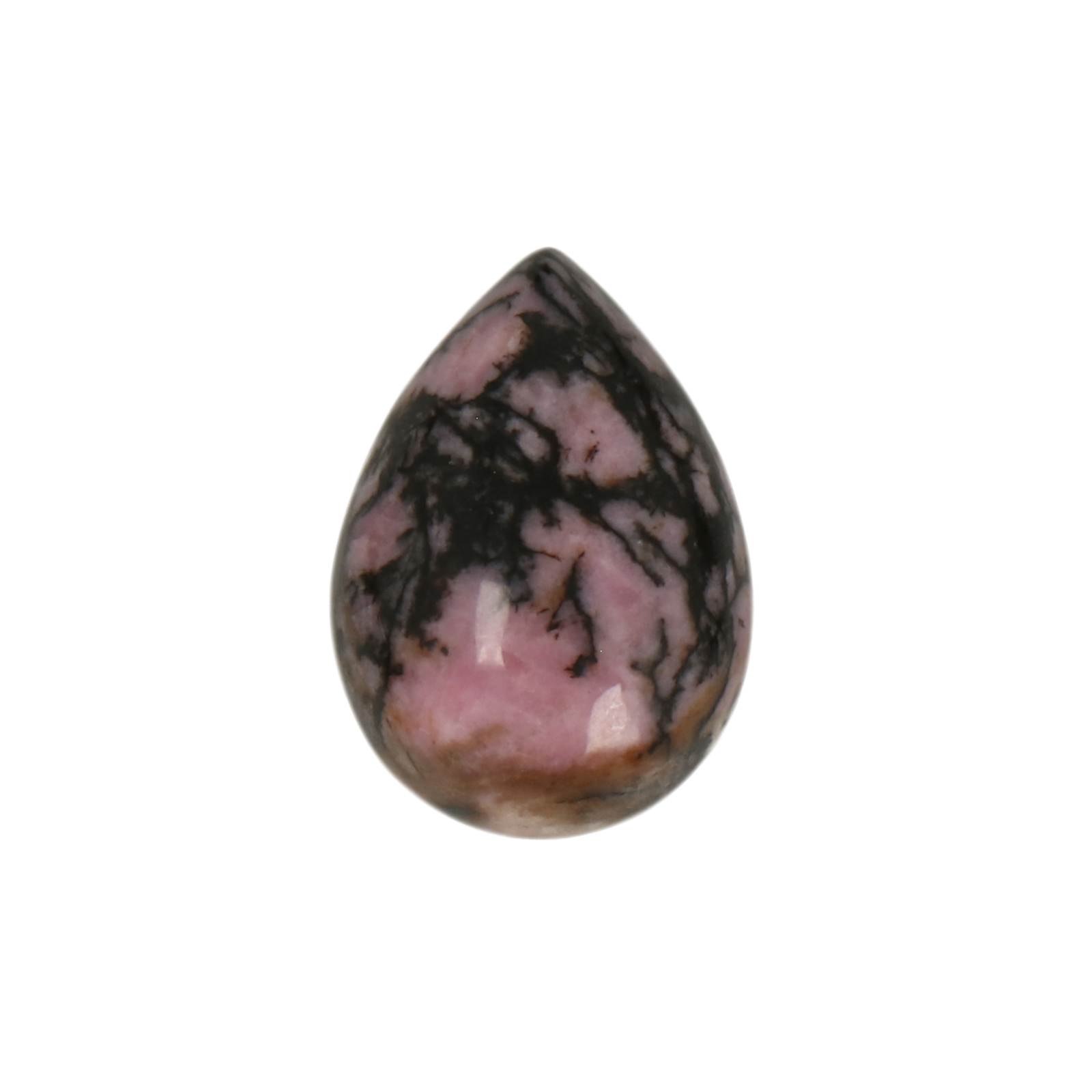 black lace rhodonite cabochon smooth drop 18x13mm | 1pc