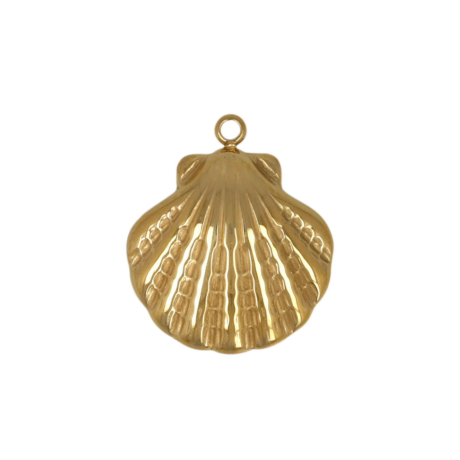 gold plated stainless steel sheel charm 17x15mm | 1pc