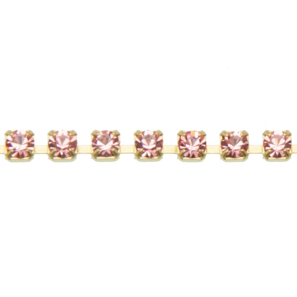 light rose preciosa strass chain pp18 (2,5mm) | 20cm