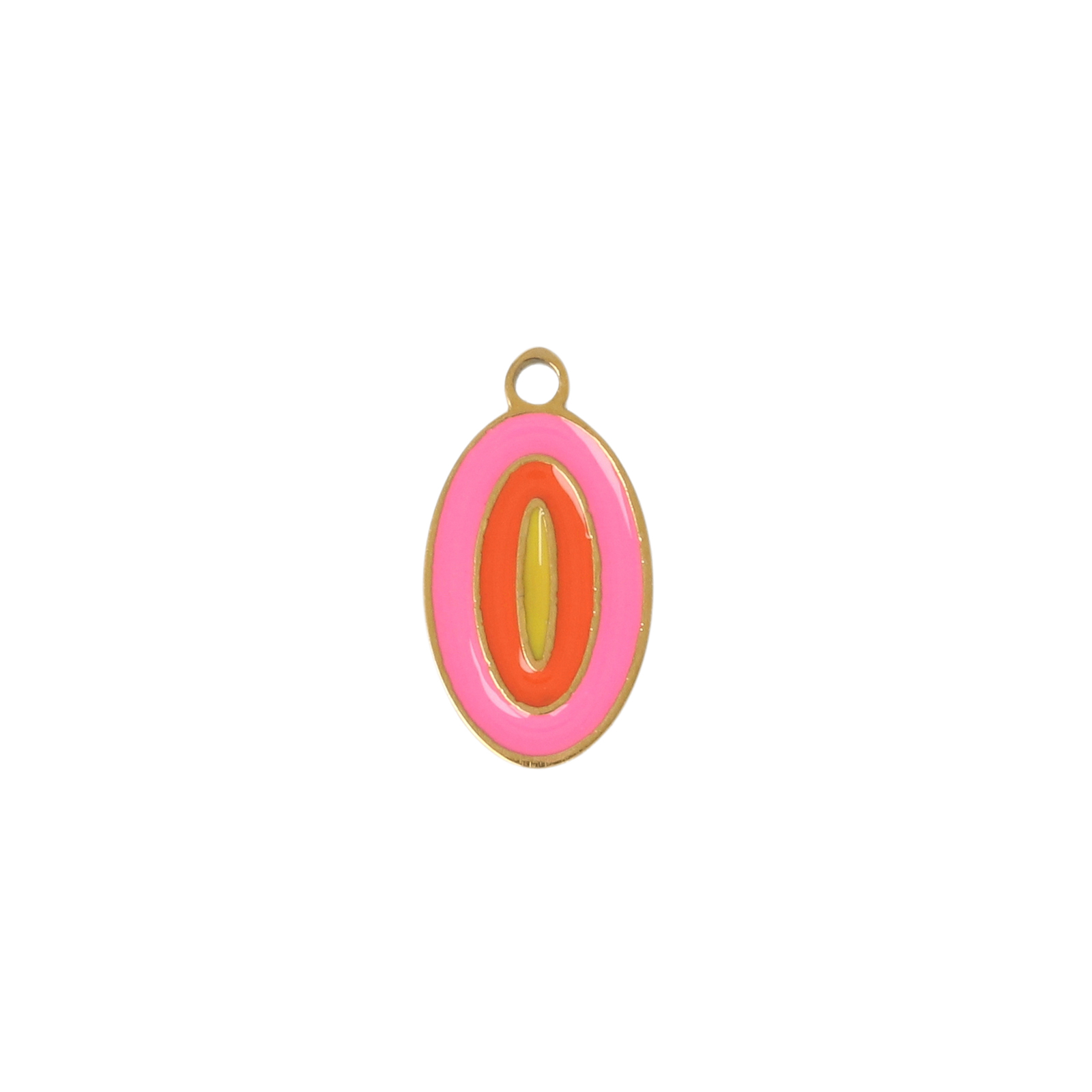 enamelled gold plated stainless steel papaya charm 12x7mm | 1pc