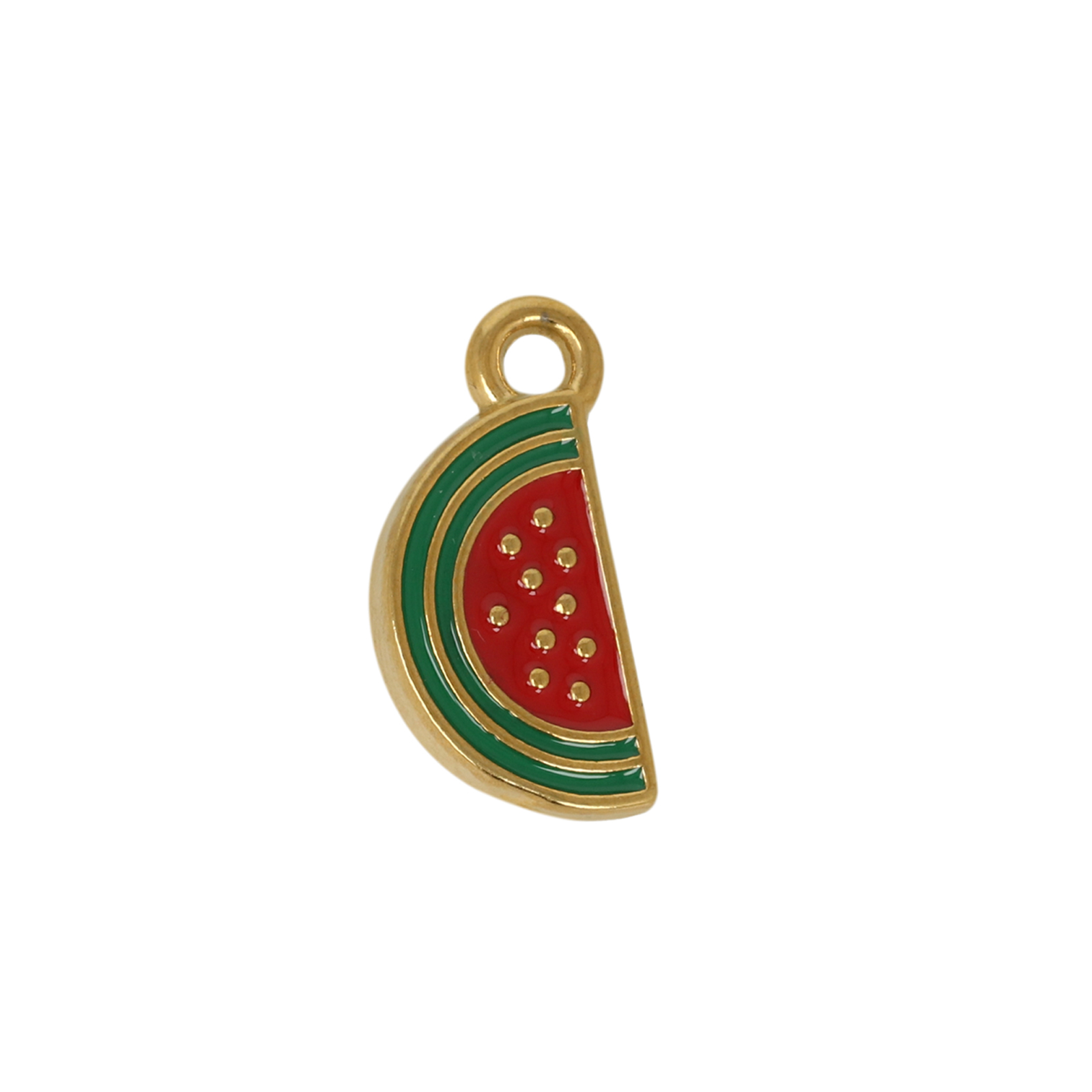 vergoldet edelstahl anhänger wassermelone emailliert 16x10mm | 1st
