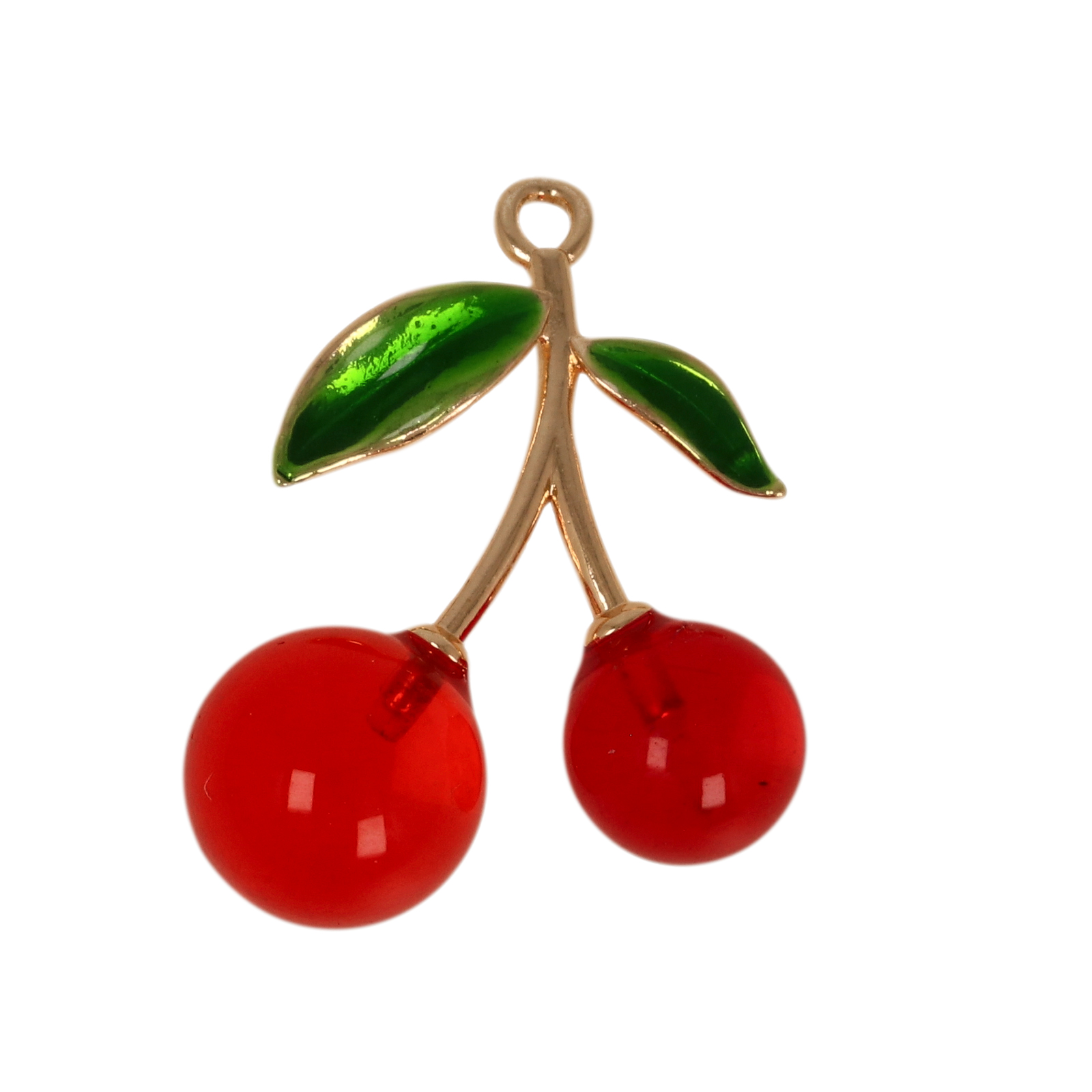 gold plated cherry with pearl pendant 24x22mm | 1pc