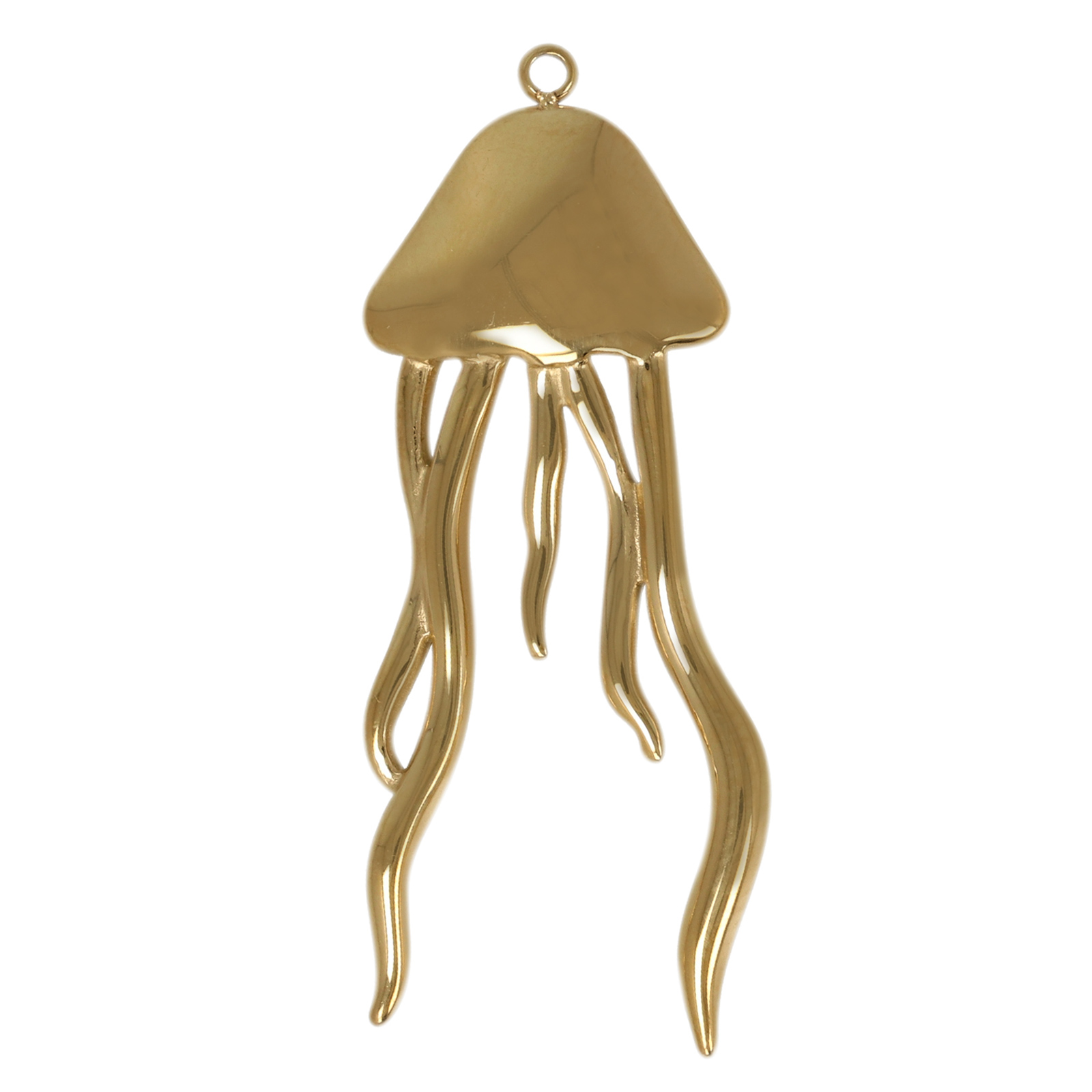 gold plated stainless steel jellyfish charm 40x14mm | 1pc