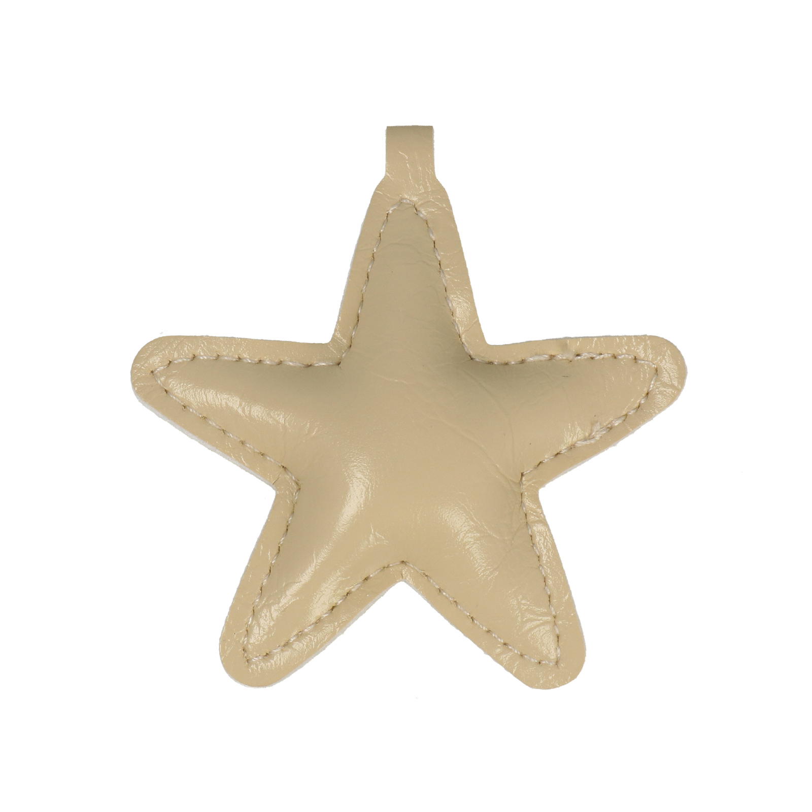 faux leather bag charm - star cream 7x5cm | 1pc