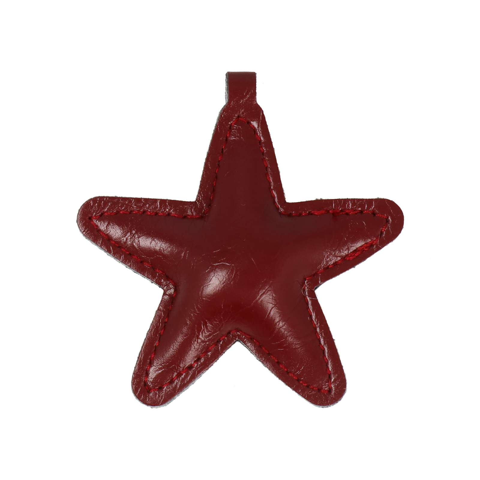 faux leather bag charm - star bordeaux 7x5cm | 1pc