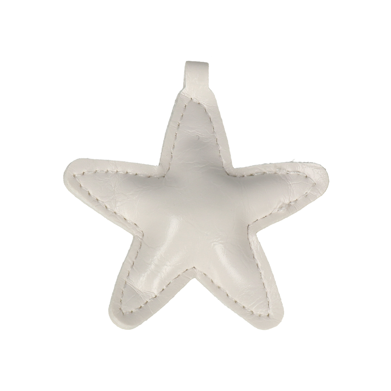 faux leather bag charm - star white 7x5cm | 1pc