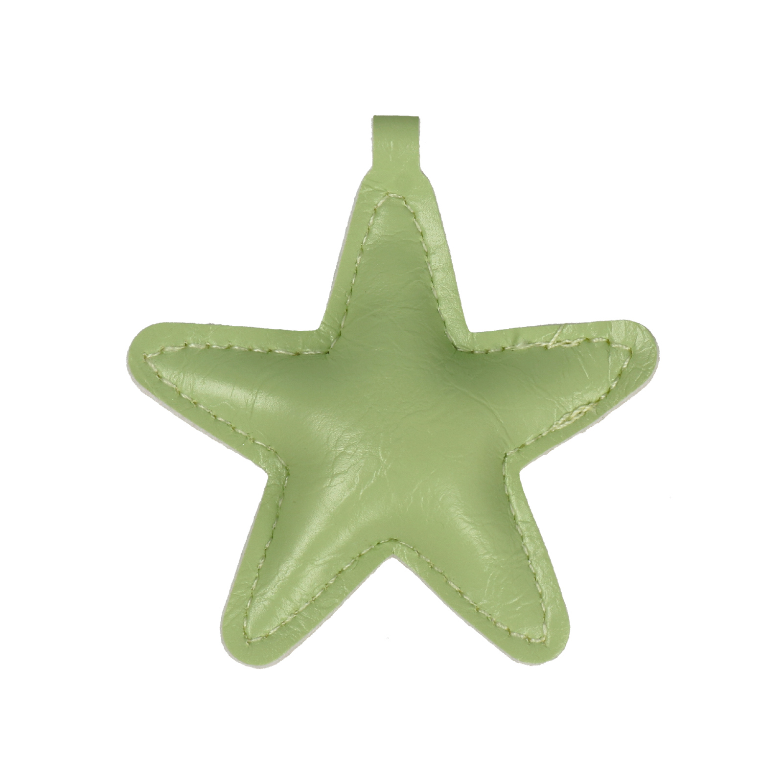 faux leather bag charm - star lime 7x5cm | 1pc
