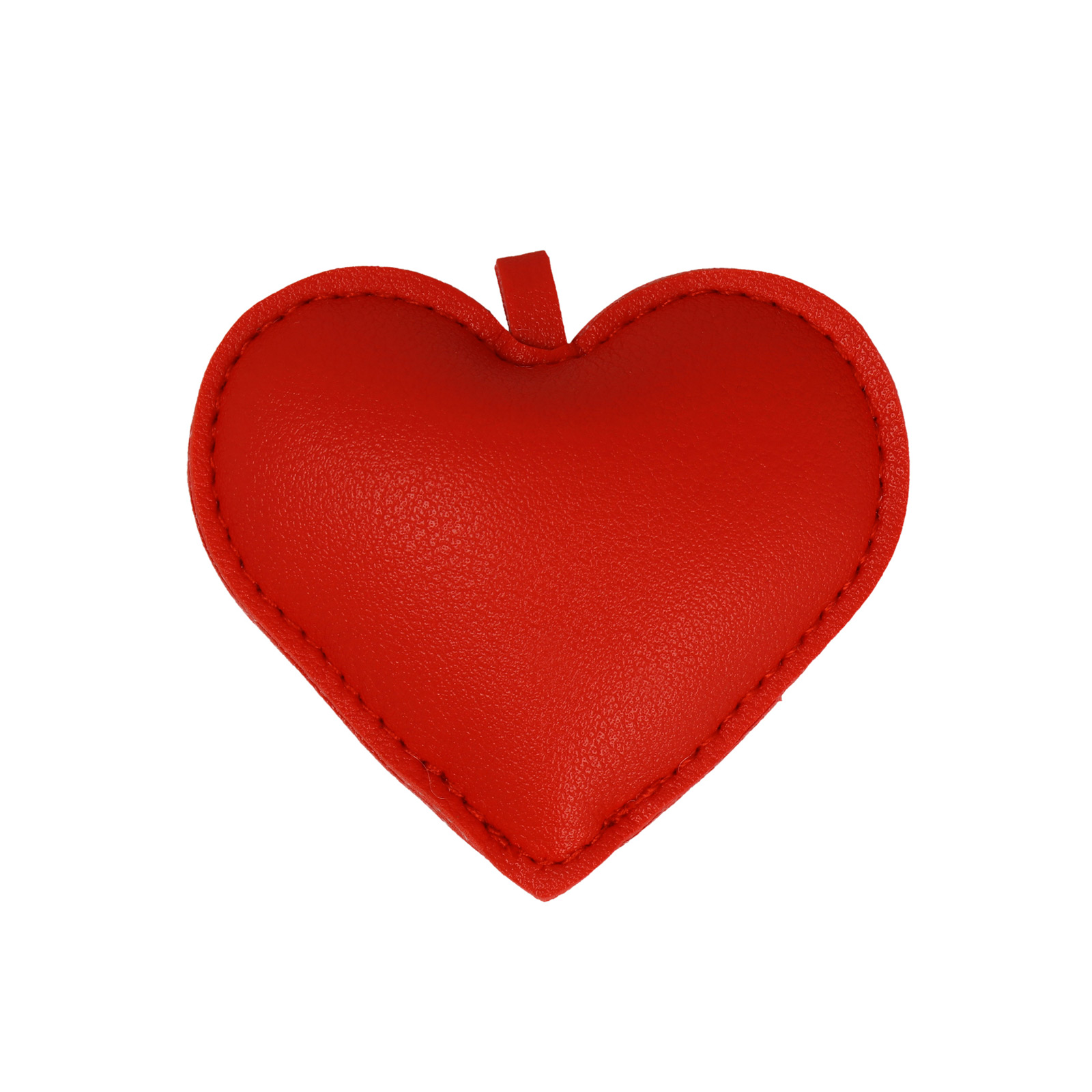 faux leather bag charm - heart red 7x6cm | 1pc