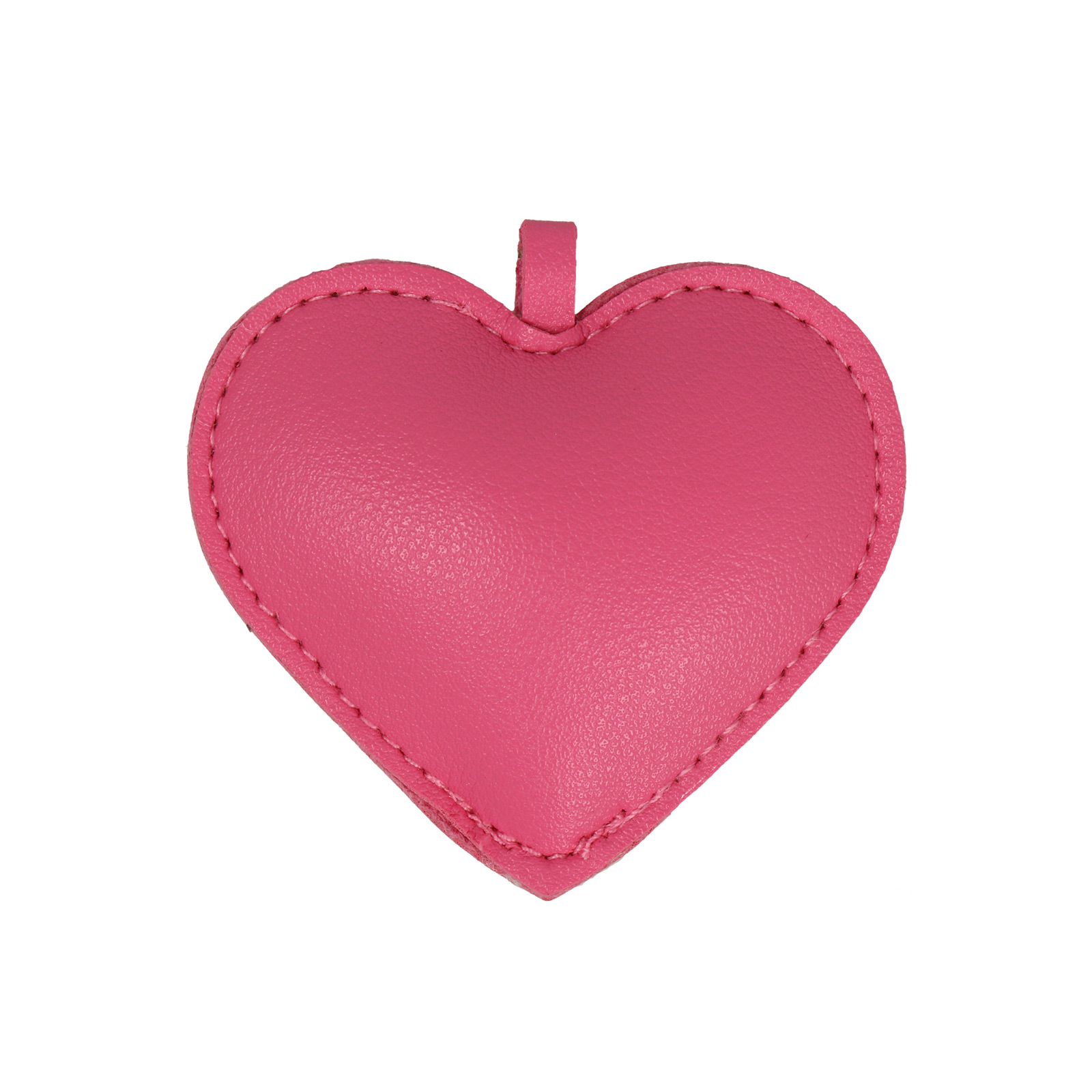 faux leather bag charm - heart fuchsia 7x6cm | 1pc