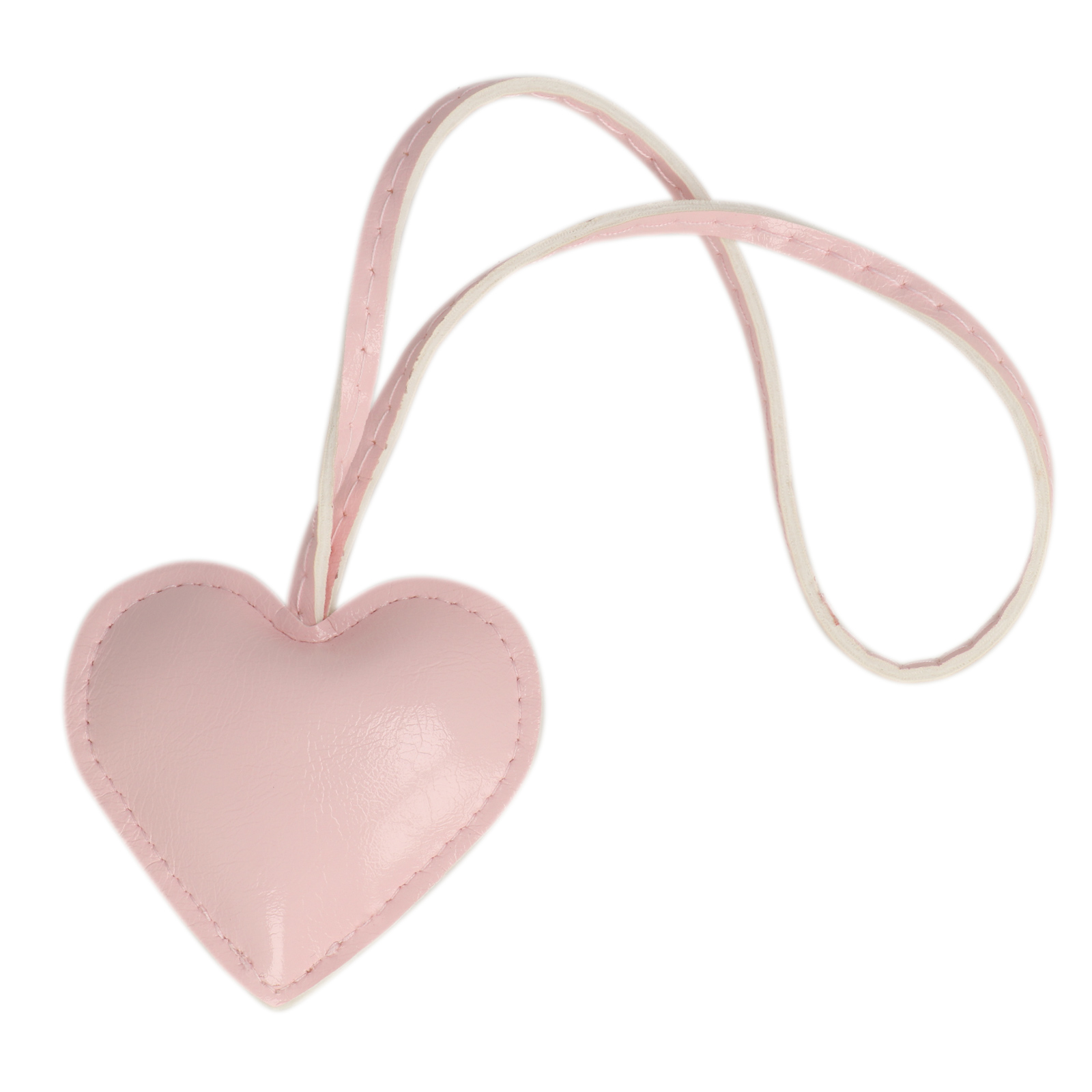 bag charm aus kunstleder - herz rosa 7x6cm | 1st