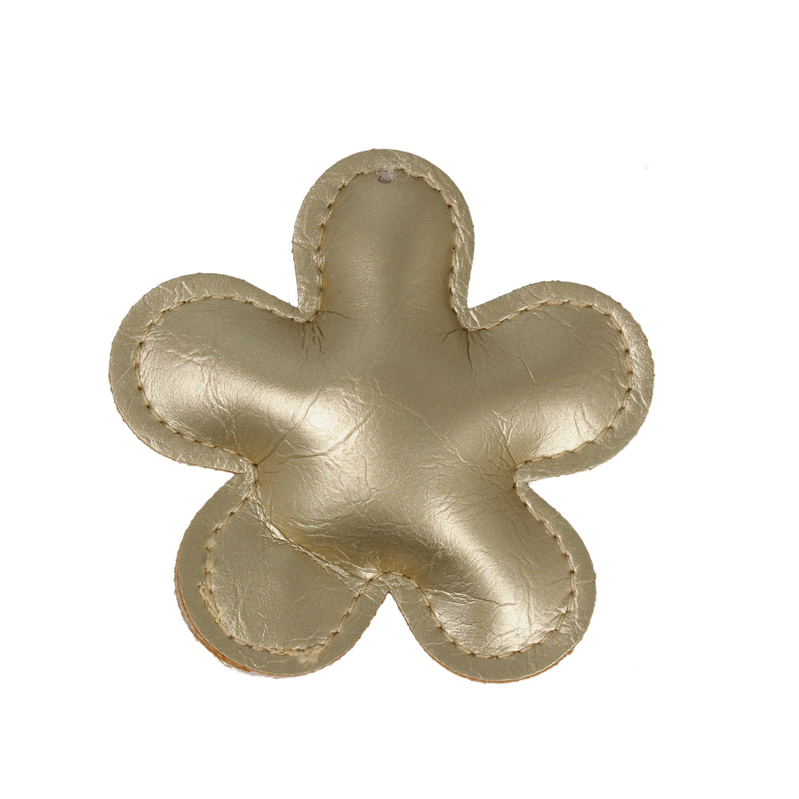 bag charm aus kunstleder - blume gold 7cm | 1st
