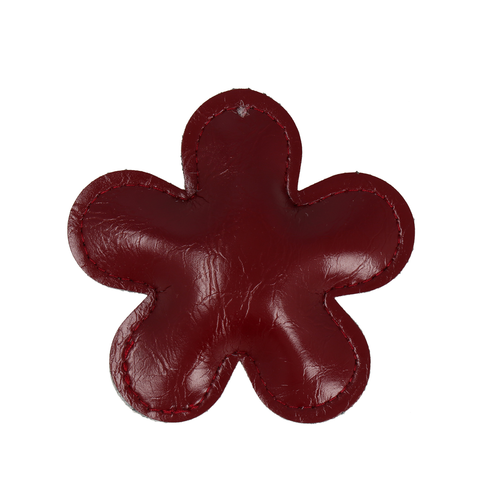 faux leather bag charm - flower bordeaux 7cm | 1pc