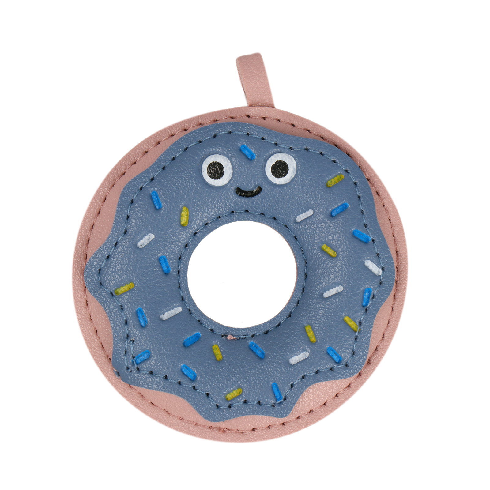 faux leather bag charm - donut 6,5cm | 1pc
