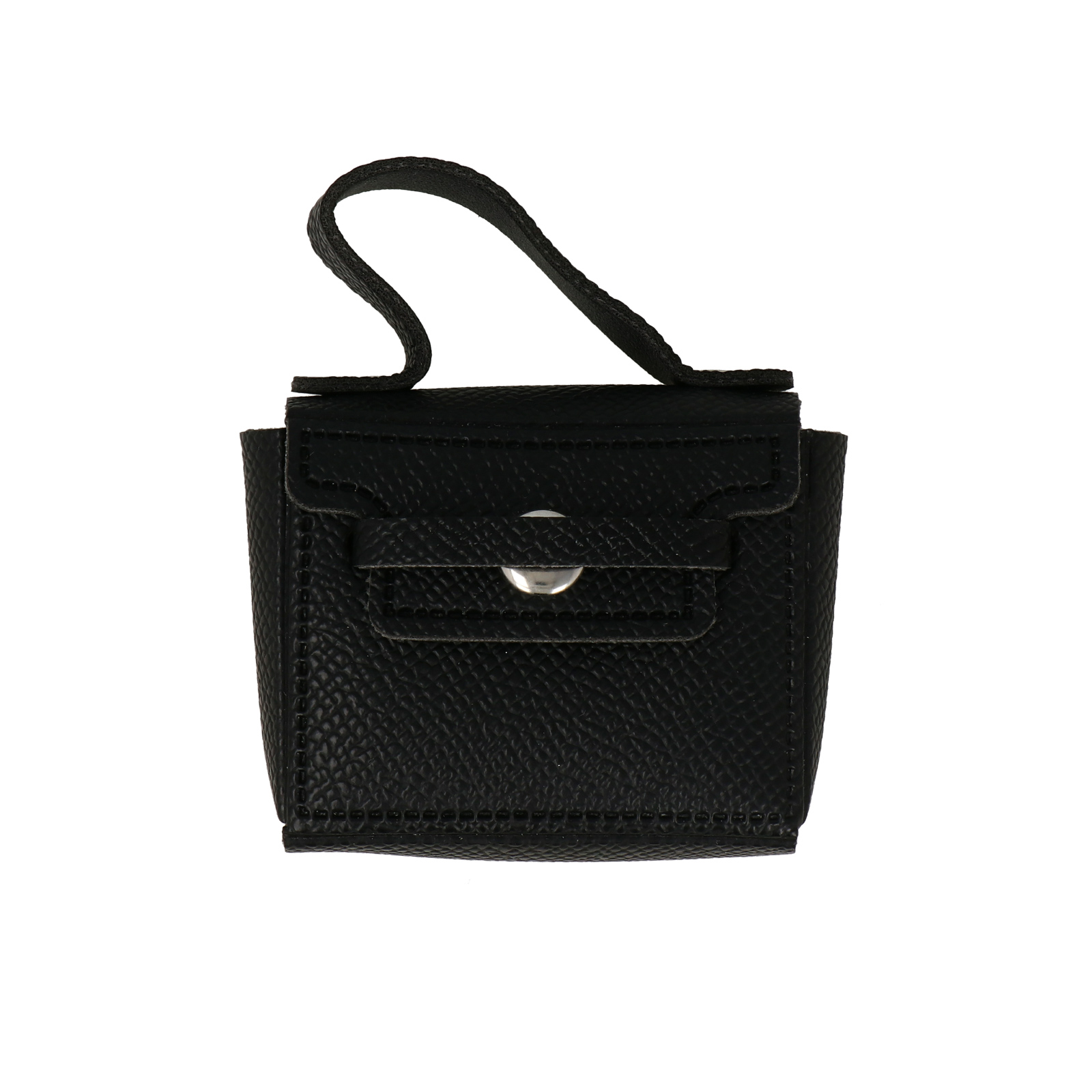 faux leather bag charm - black bag 6x5x2cm | 1pc
