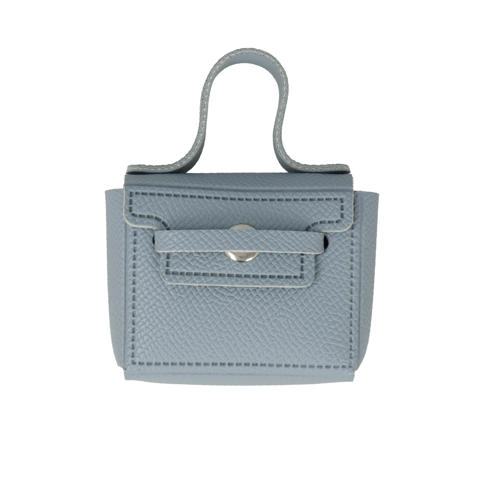 faux leather bag charm - light grey bag 6x5x2cm | 1pc