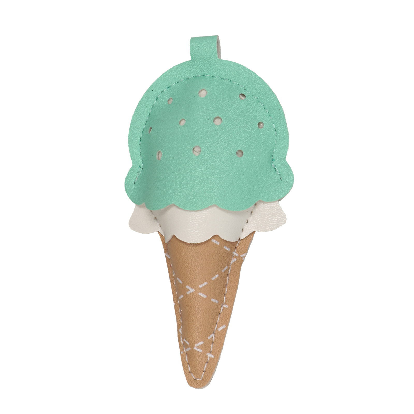 faux leather bag charm - pistachio ice cream 10x6cm | 1pc