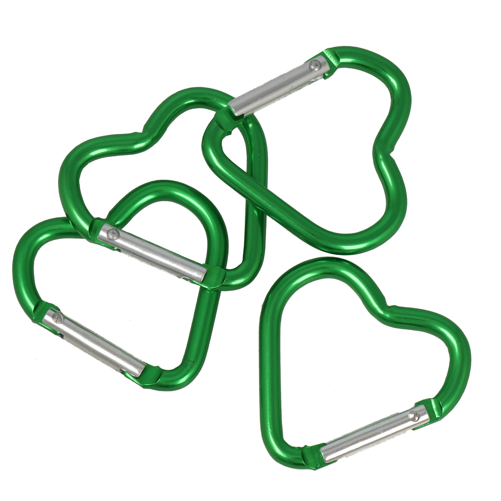 karabinerverschluss in herz-form - smaragd 42,7x44,6mm | 4st