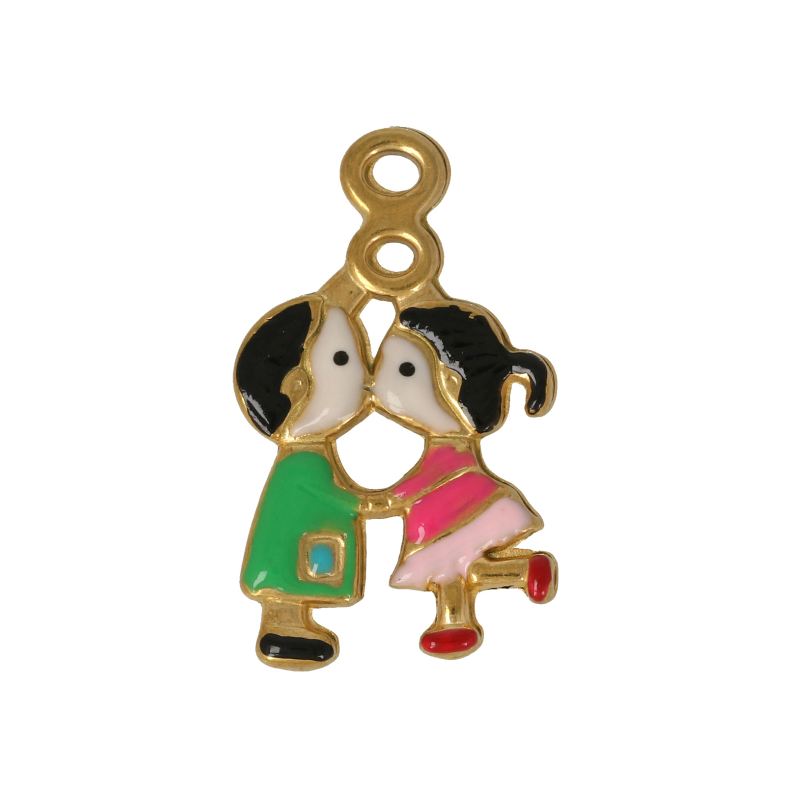 mix color enamelled gold plated stainless steel lovers pendant 24x16mm | 1pc