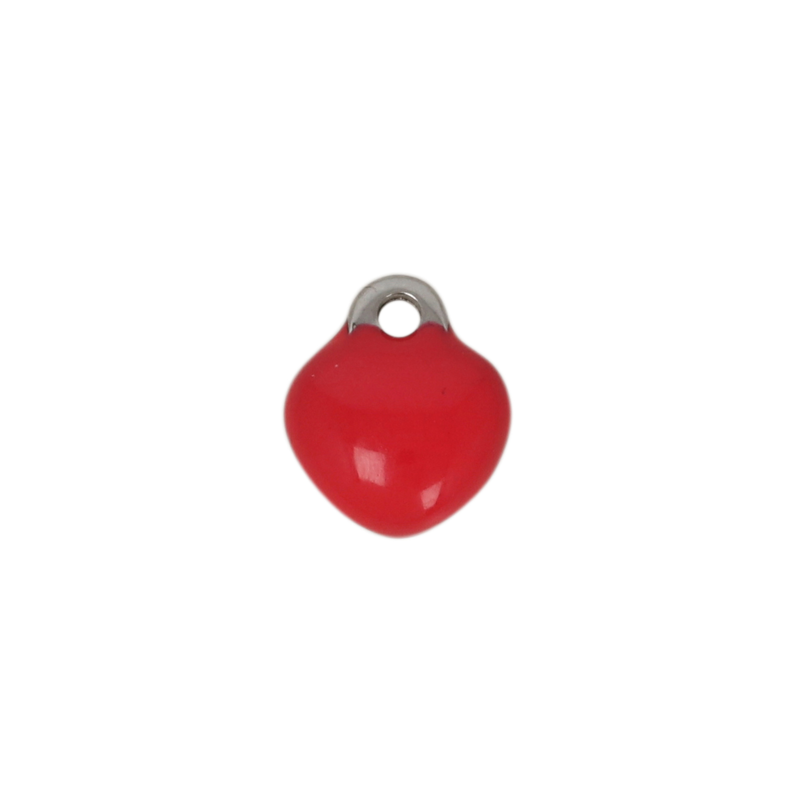 enamelled stainless steel heart charm 8mm | 1pc
