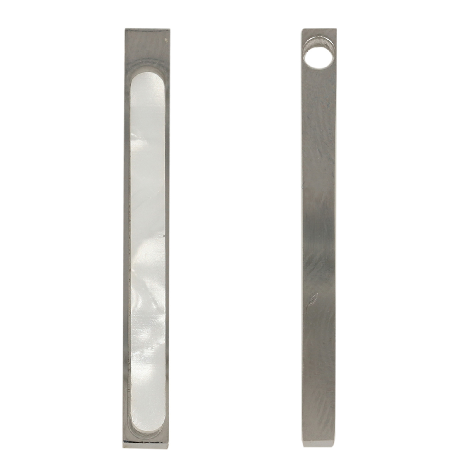stainless stell bar with mother of pearl pendant 34x4mm | 1pc