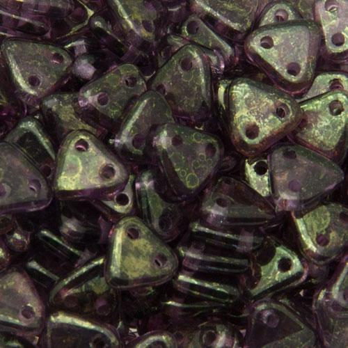 czechmates triangle glasperlen - luster gold tanzanite - 6mm | 8gr