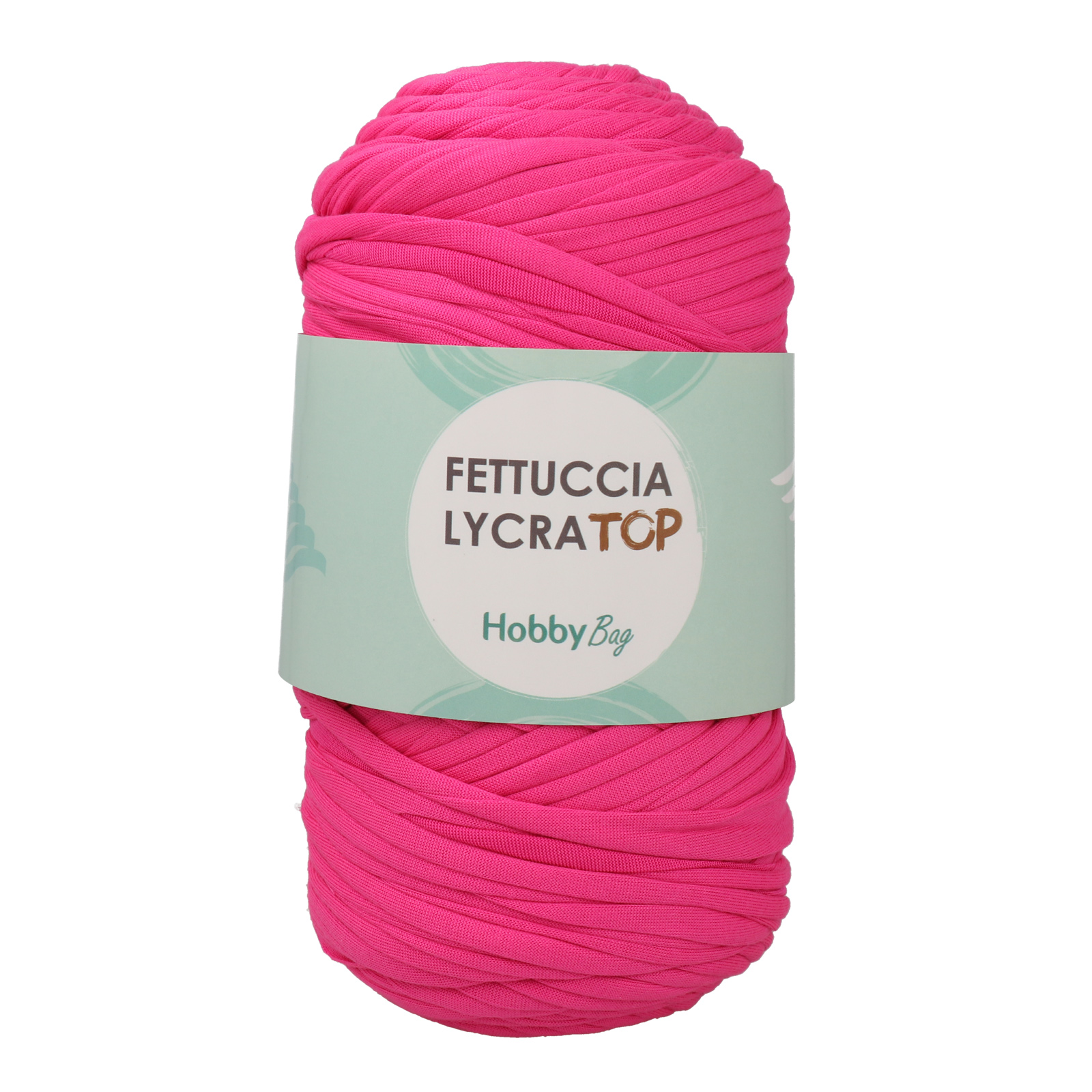 hobbybag t-shirt yarn fettuccia lycra top - neon pink (39) - 400gr (105mt) | 1pc