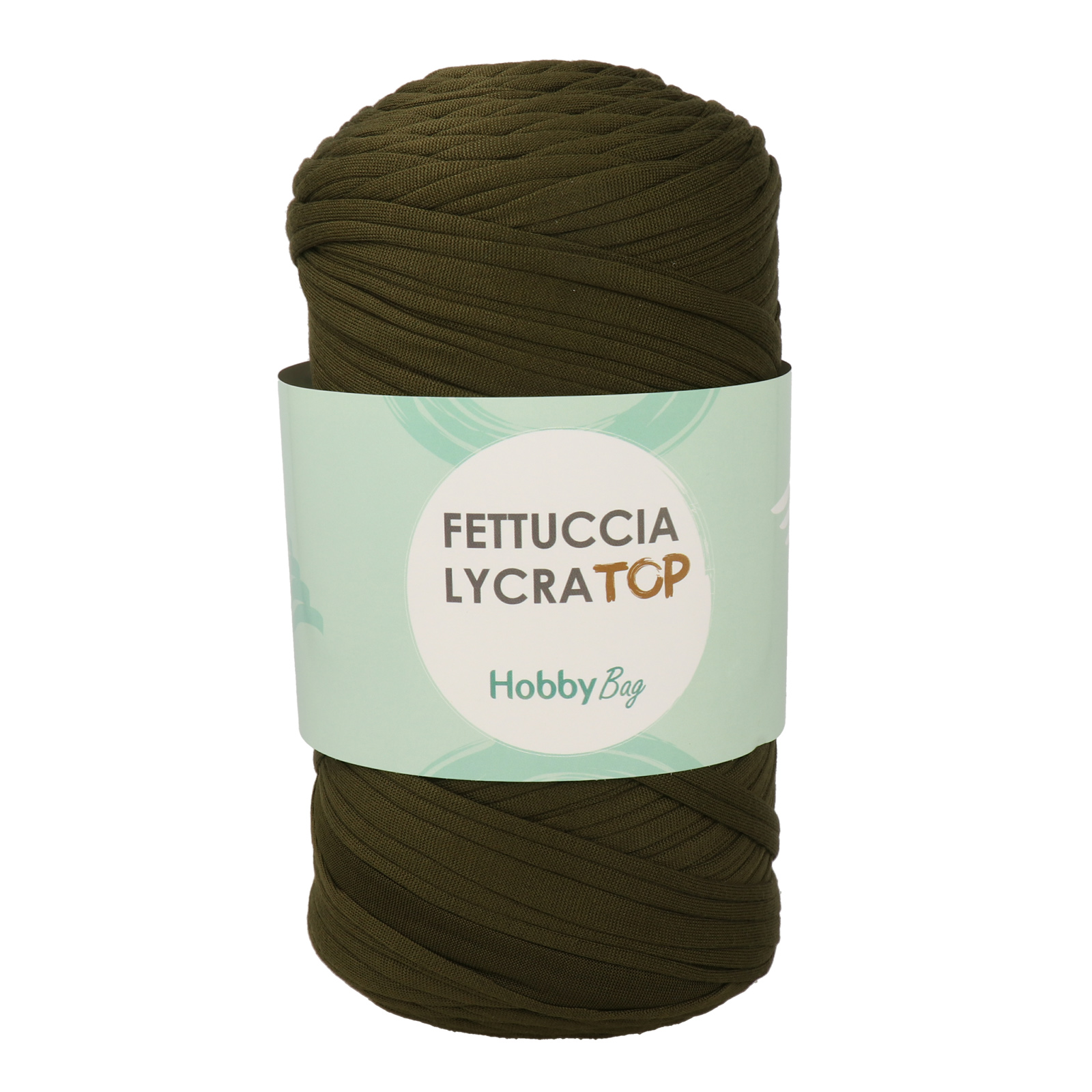 hobbybag t-shirt yarn fettuccia lycra top - military green (43) - 400gr (105mt) | 1pc