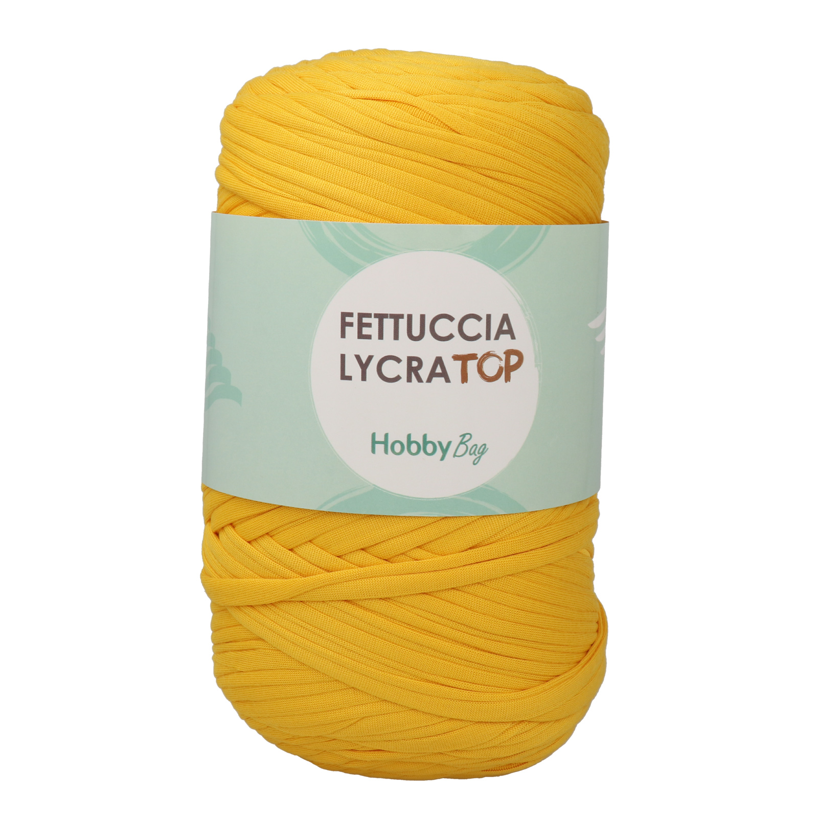 hobbybag t-shirt yarn fettuccia lycra top - bright yellow (32) - 400gr (105mt) | 1pc