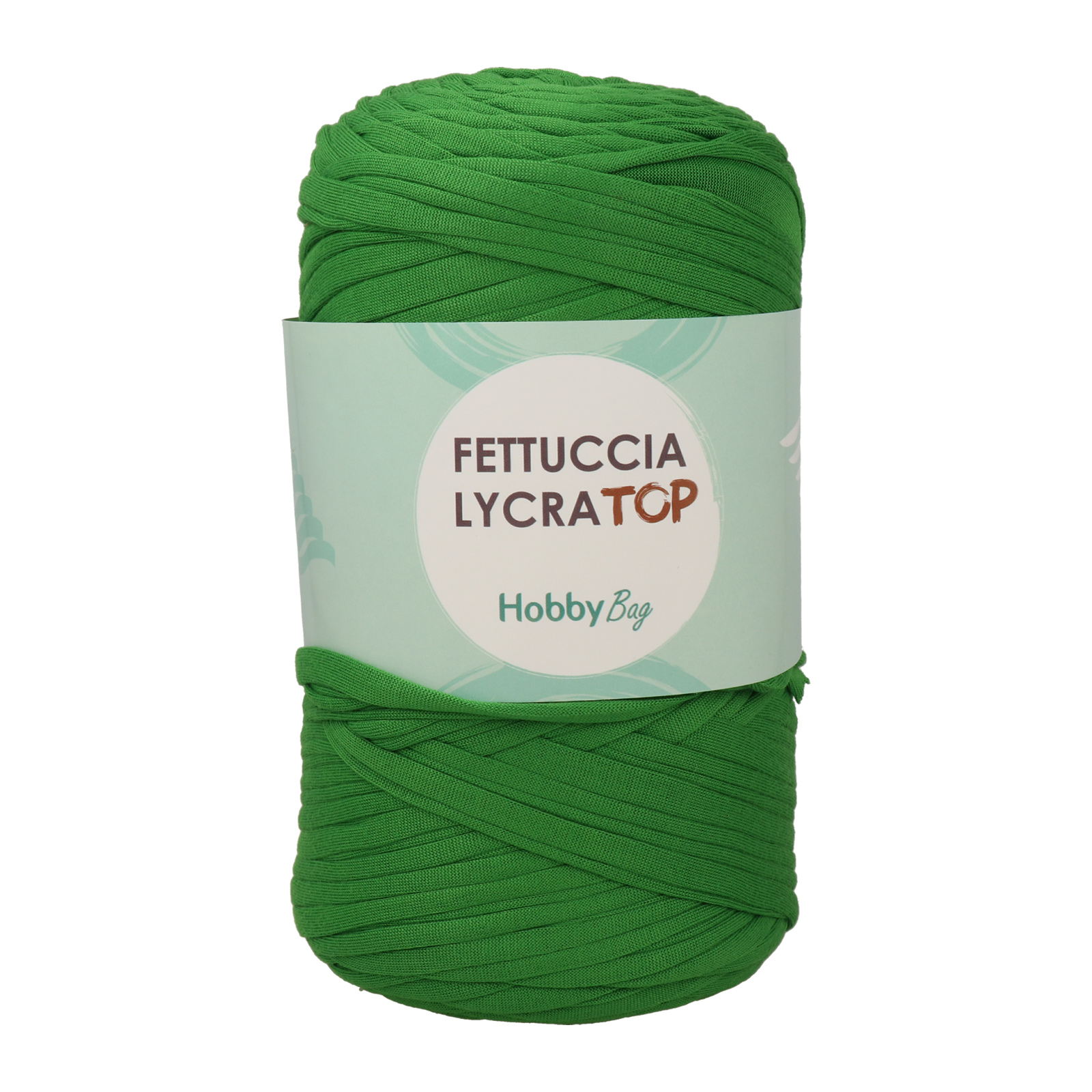 hobbybag t-shirt yarn fettuccia lycra top - emerald green (10) - 400gr (105mt) | 1pc