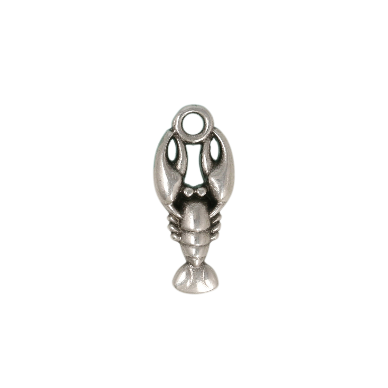 antique silver plated lobster charm 15x8mm | 1pc