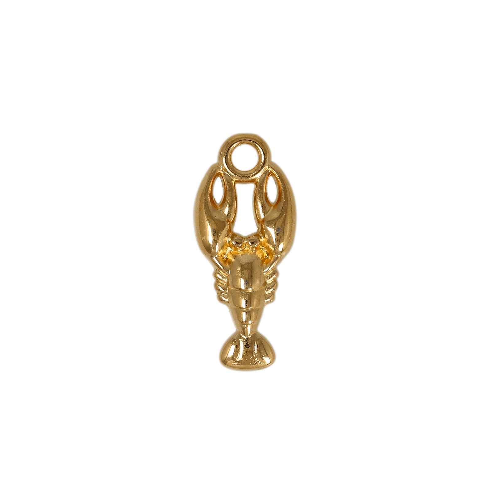 gold plated lobster charm 15x8mm | 1pc
