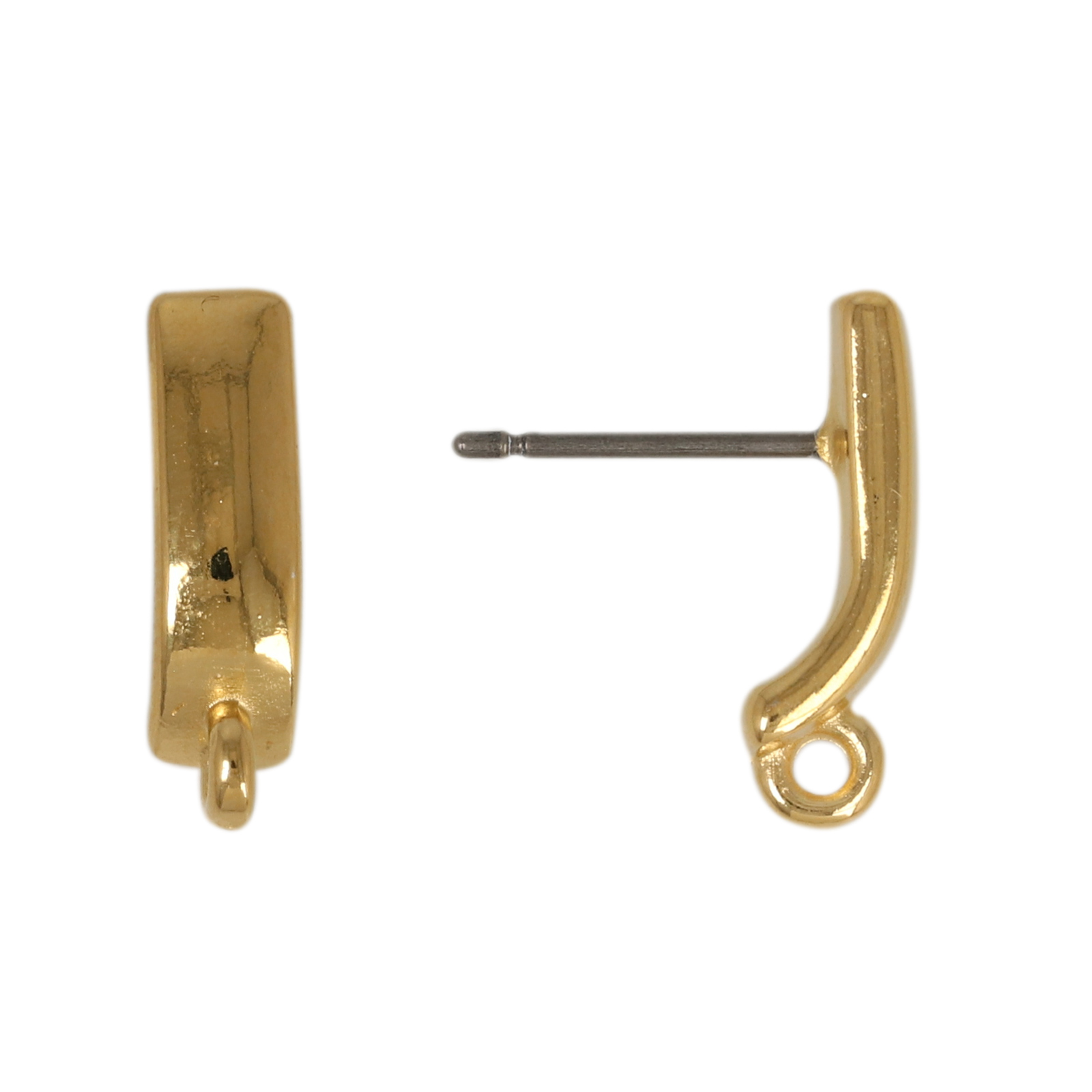 post earrings gold plated bar 15x4mm | 2pc