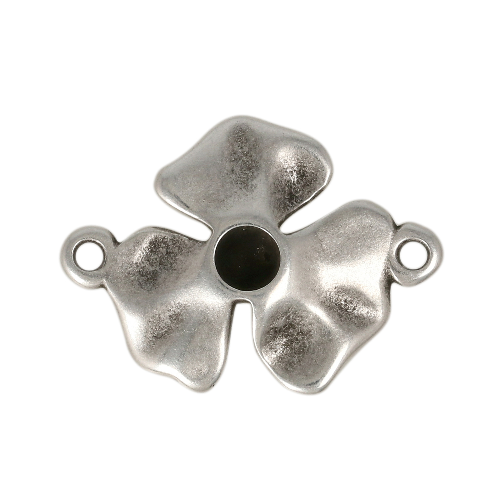 antique silver plated flower link 23x16,5m | 1pc