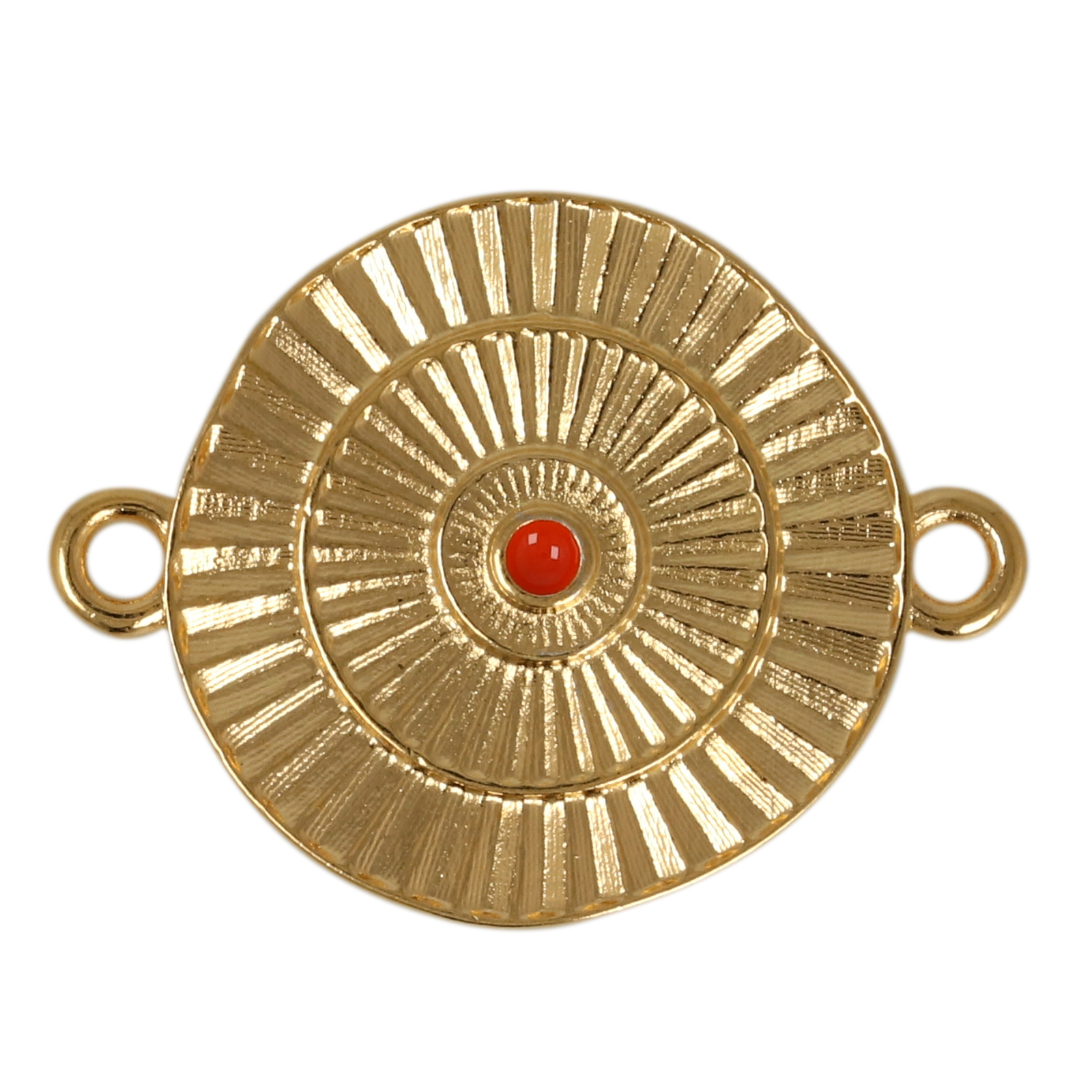 gold plated coin with rays link 26x20mm | 1pc
