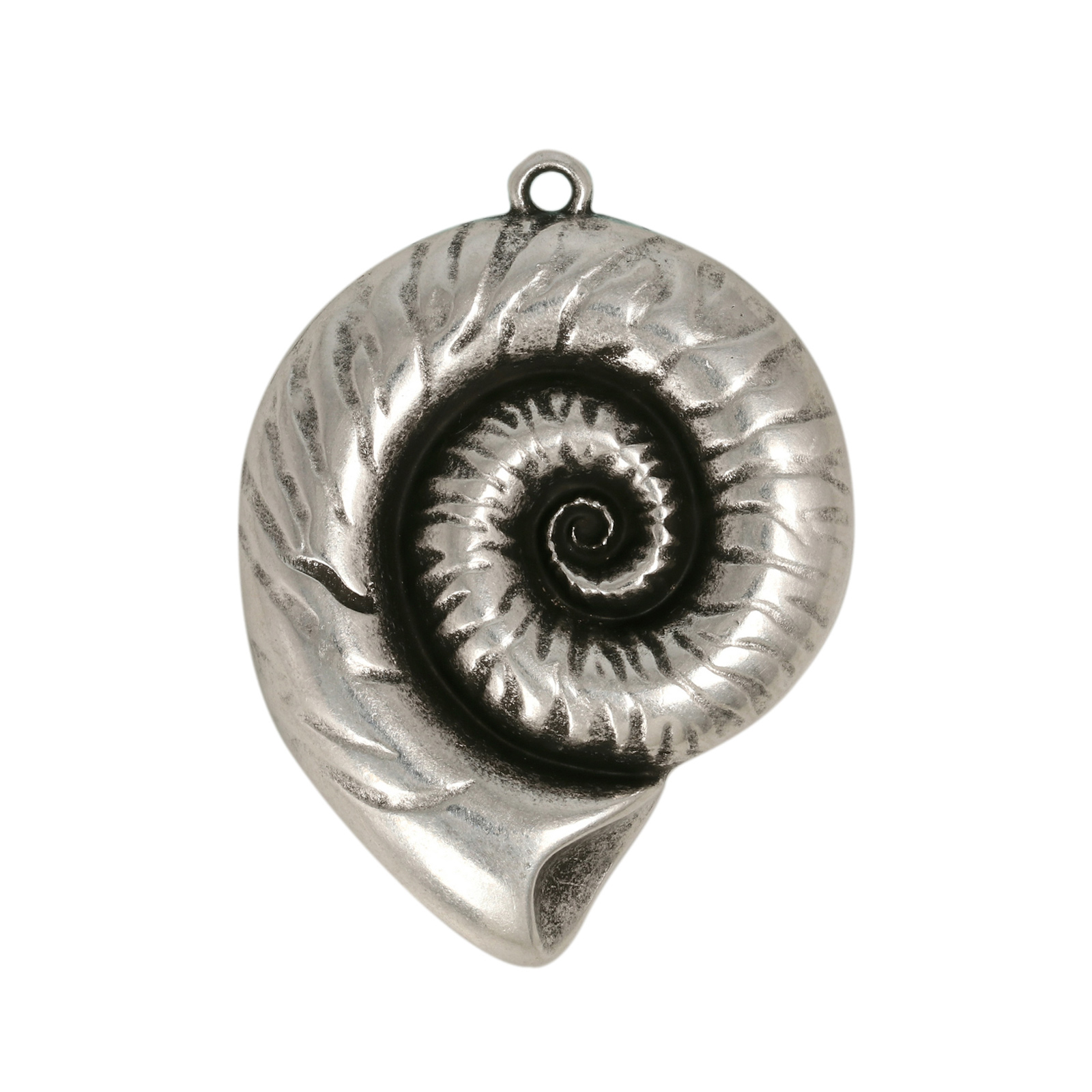 anhänger nautilus antik versilbert 30mm | 1st