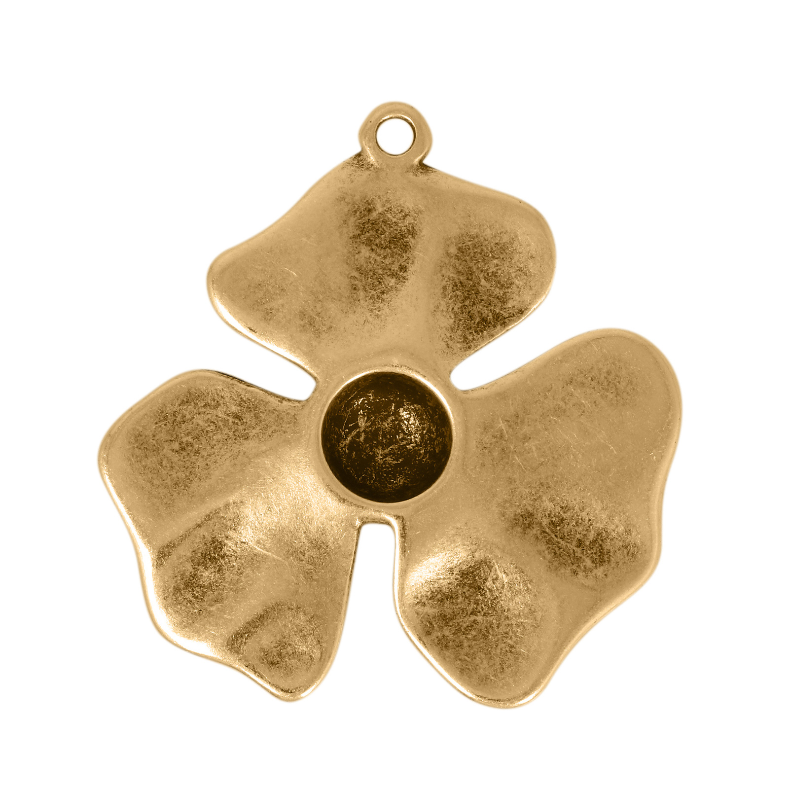 gold plated flower pendant 32mm | 1pc