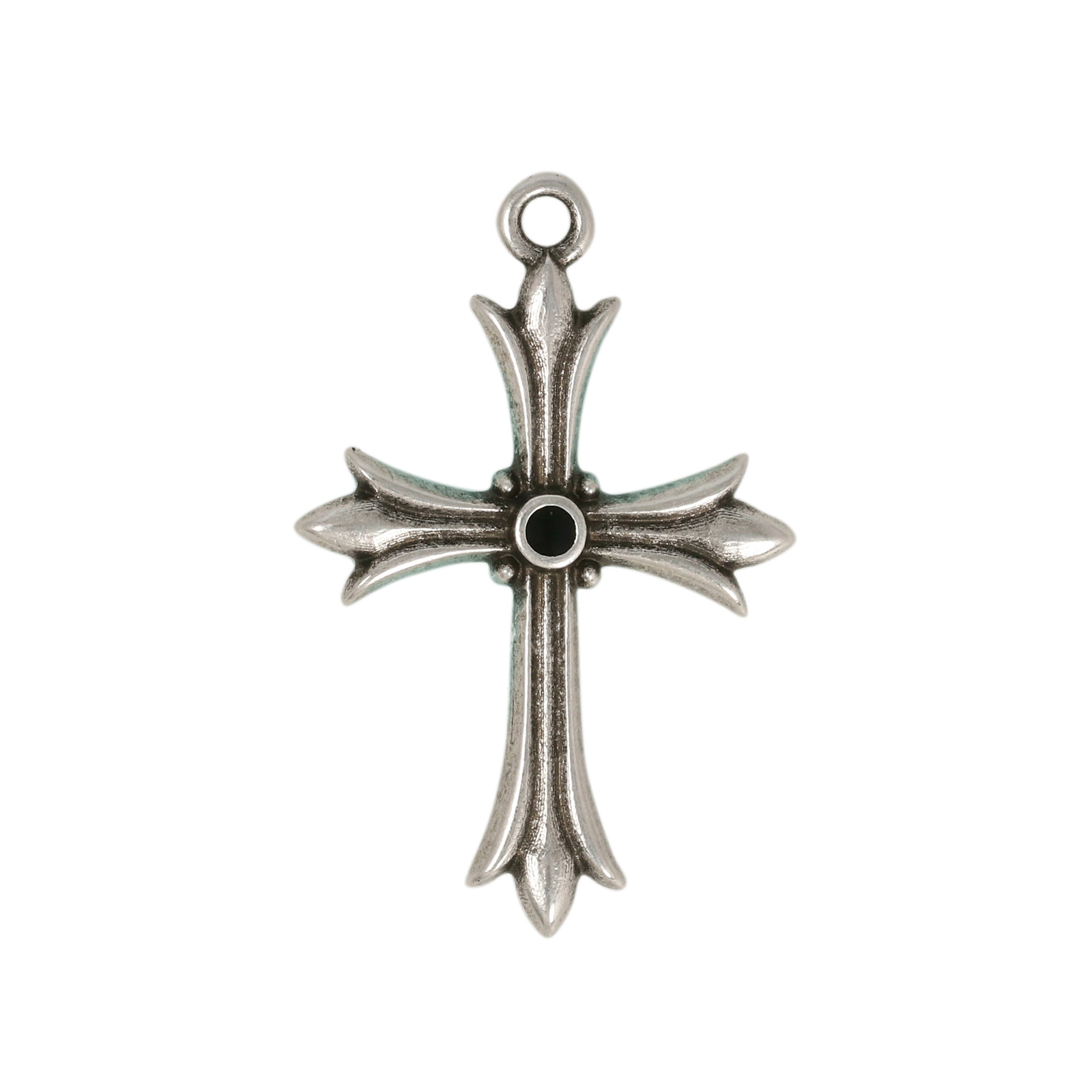 antique silver plated cross pendant 27x20mm | 1pc