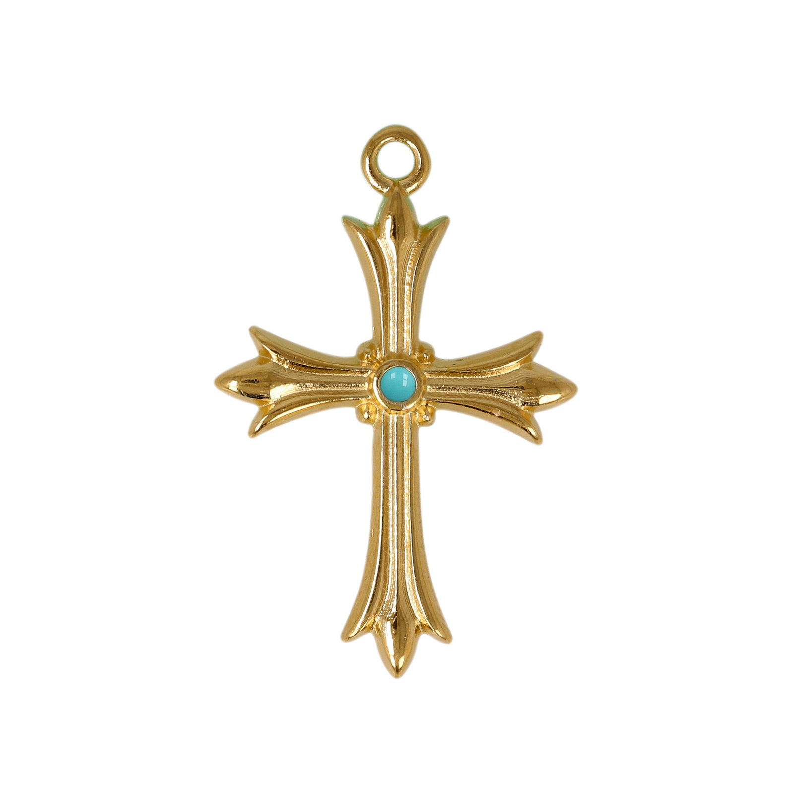 gold plated cross pendant 27x20mm | 1pc